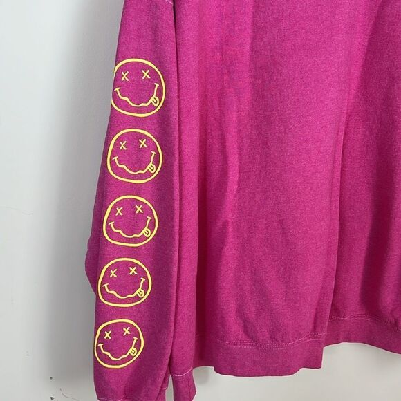 Nirvana Urban Outfitters UO Smile Overdyed Pink Sweatshirt Small / Med - Picture 5 of 6